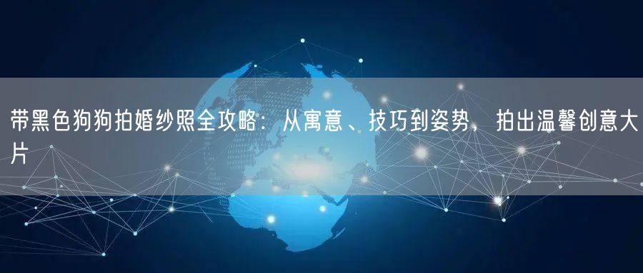 带黑色狗狗拍婚纱照全攻略：从寓意、技巧到姿势，拍出温馨创意大片